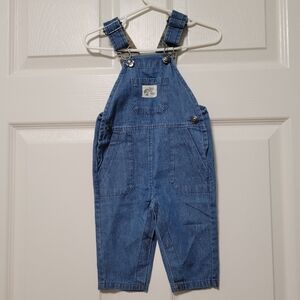 Bass Pro Shops Boy's Denim Overalls With Camo. Size 6M